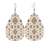 Boucles D'Oreilles De Goutte Motifs À Chevrons Et À Plumes Du Sud-Ouest Luxueux Boucles D'Oreilles Pendantes Légères Boucle D'Oreille En Simili Cuir Pour Décorations Accessoire Anniversaires