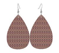 Boucles D'Oreilles De Goutte Motifs Géométriques Tribaux Navajos Du Sud-Ouest Élégant Boucles D'Oreilles Pendantes Pour Femme Luxueux Boucle D’Oreille En Cuir Pour Danse Quotidien Accessoire