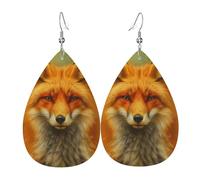 Boucles D'Oreilles De Goutte Regard Du Renard Sauvage Amusantes Boucles D'Oreilles Pendantes En Forme Légères Boucle D'Oreille En Simili Cuir Pour Danse Anniversaires Mariage