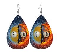 Boucles D'Oreilles De Goutte Tais-Toi, Tire Au Billard Élégant Boucles D'Oreilles Pendantes Pour Femme Décontractées Boucle D'Oreille En Simili Cuir Pour Femme Quotidien Anniversaires