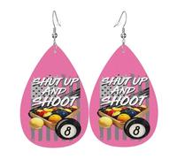 Boucles D'Oreilles De Goutte Tais-Toi, Tire Au Billard Légères Boucles D'Oreilles Pendantes En Forme Élégant Boucle D'Oreille En Simili Cuir Pour Mariage Voyages Anniversaires