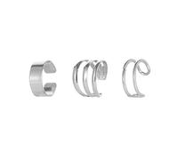 Boucles d'oreilles de manchette en argent sterling 925 - Boucles d'oreilles non piercing - Cartilage - Boucles d'oreilles conques - Boucles d'oreilles pour femmes - Noir, taille unique, Métal, Pas de