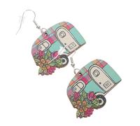 Boucles d'oreilles de modèle de dessin animé mignon 1pair pour les boucles d'oreilles enracinées pour les vacances et les accessoires de fête de voyage Fun Camping Van Pendant Design