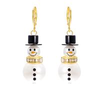 Boucles d'oreilles de Noël bonhomme de neige - bijoux de fête d'hiver avec un design de fantaisiste, clous de vacances légers, détails saisonniers, finition étincelante, styl