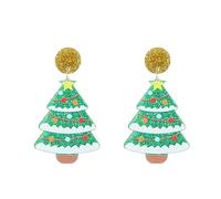 Boucles d'oreilles de Noël en acrylique avec arbre, alpagas, cactus, dinosaures, boucles d'oreilles pendantes simples pour femme, dessin animé, citrouille, crâne, fleur, esprit, taille unique, Comme