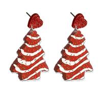 Boucles d'oreilles de Noël en acrylique motif arbre alpagas pain d'épice homme boucles d'oreilles pendantes simples boucles d'oreilles pendantes bijoux pour femmes