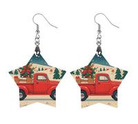 Boucles d'oreilles de Noël en bois pour femme, bijoux vintage élégants en bois, boucles d'oreilles légères pour mariage, fête, cadeau quotidien, Circular, Bois, Bois.