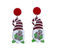Boucles d'oreilles de Noël | Modèles de pendentifs en forme de goutte en acrylique | Doux pour la peau, Accessoires de costume festif et décoration de vêtements, dwarf with red and white hat