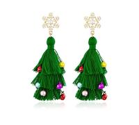 Boucles d'Oreilles de Noël pour Femme - Sapin, Thème Festif, Stud Bijoux - Cadeaux pour Filles et Dames (A)