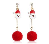Boucles d'oreilles de Noël pour filles, clous à la mode avec motif en forme de cheveux de Père Noël Cool Jewellery Gift for Women très pratique et populaire pratique