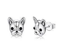 Boucles d'oreilles de petite goujon animal pour femmes pour femmes boucles d'oreille noire 925 bijoux
