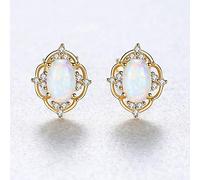 Boucles d'oreilles de pote d'opale à motif creux pour femmes élégantes boucles d'oreilles de mariage féminine sculpture