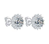 Boucles d'oreilles de rangement haut de gamme - Boucles d'oreilles pleines en zircon noir (or, taille unique)