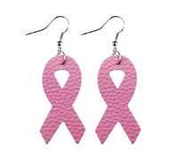 Boucles d'oreilles de Sensibilisation Cancer du Sein Boucles d'oreilles en Ruban Rose Bijoux de Sensibilisation Cancer du Sein Octobre Rose Accessoires Cadeaux pour Femmes (A03-A, 7x2.6cm)