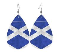 Boucles d'oreilles de vacances écossaises pour femme, boucles d'oreilles pendantes festives, bijoux élégants pour célébrations, One Size, Cuir