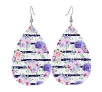 Boucles d'oreilles de vacances rayées succulentes pour femmes, boucles d'oreilles pendantes festives, bijoux élégants pour célébrations, One Size, Cuir