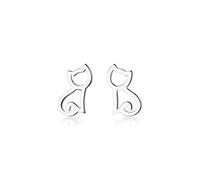 Boucles d'oreilles déclaration 925 argent petit creux chat boucles d'oreilles dames mignon en argent Sterling Animal boucles d'oreilles mode fête bijoux boucles d'oreilles goutte boucles d'oreilles