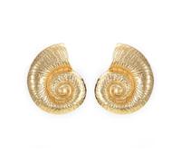 Boucles d'oreilles déclaration or pour les femmes or coquillage fleur boucles d'oreilles Boho texturé océan vague boucles d'oreilles