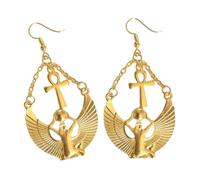 Boucles d'oreilles déesses mystiques en alliage texturé pour femme - Boucles d'oreilles pendantes historiques pour une touche d'élégance ancienne, Zinc