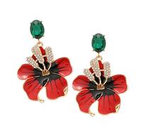 Boucles d'oreilles délicates - Imperméables - Convient pour un usage quotidien - Fleur avec strass, Moyen, Comme décrit, Voir les images ou les descriptions du produit