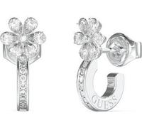 Boucles d'oreilles demi-rondes en acier avec fleurs Lily JUBE05110JWRHT/U