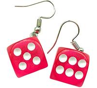 Boucles d'oreilles dés, boucles d'oreilles étranges drôles, boucles d'oreilles de danse disco Punk Résine Cube Dice Casino Boucles d'oreilles, boucles d'oreilles géométriques en 3D pour bijoux de fête
