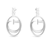 Boucles d'oreilles - Devinez - jube01039Jwrt-u - Acier inoxydable - Ovale - Argenté