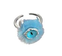 Boucles d'oreilles d'Halloween amusantes avec anneaux ouverts en peluche - Petits monstres - Bijoux tendance pour femmes et filles - Accessoires de bijoux ouverts amusants, Blue, Comme décrit, Comme