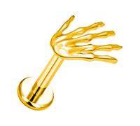 Boucles d'oreilles d'Halloween en forme de tête de mort, accessoires gothiques pour femmes, adolescentes, anniversaires, voyages quotidiens, costume d'amis à la maison, Golden palm, Acier inoxydable