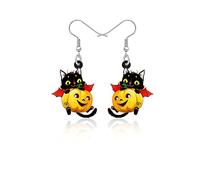Boucles d'oreilles d'Halloween pour femme - Boucles d'oreilles pendantes en forme de citrouille - Boucles d'oreilles effrayantes - Accessoires d'Halloween pour femme - Bijoux citrouille (style 6)