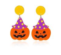 Boucles d'oreilles d'Halloween pour femme - Boucles d'oreilles pendantes en forme de citrouille - Boucles d'oreilles effrayantes - Accessoires d'Halloween pour femme - Bijoux citrouille (Style8