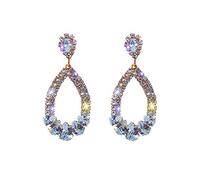 Boucles d'oreilles diamant boucles d'oreilles européennes et américaines alliage diamant cercle aiguille d'argent gouttes géométriques boucles d'oreilles créatif et utileDesign de mode.