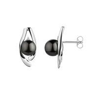Boucles d'oreilles Diamonds by Ellen K. 585/- or blanc perle de Tahiti 2 diam...