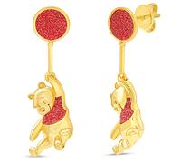 Boucles d'oreilles Disney Classics avec Winnie the Pooh à tige en forme de Ballon Oscillant, plaqué en or Jaune, Bijoux Disney