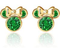 Boucles d'oreilles Disney en or jaune 9 KT pour filles avec Minnie, or, Zircone cubique