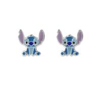 Disney Stitch Boucles d'oreilles à tige en argent sterling et émail pour femme, Argent sterling