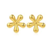 Boucles d'oreilles dorées avec motif géométrique papillons et fleurs pour femme