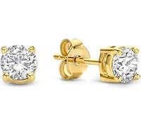 Boucles d'oreilles dorées avec zirconium LJ2566
