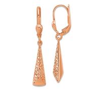 Boucles d'oreilles dormeuses en or rose poli 14 carats de 6 mm, 35 x 6 mm de large, pour femme