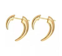 Boucles d'oreilles doubles en forme de C sur le devant et l'arrière portant une corne de lune pour femme, pour fête, anniversaire, bijoux tribaux pour homme et femme, taille unique, Comme décrit