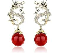Boucles d'oreilles dragon suspendues, Boucles d'oreilles dragon Nouvel An chinois 2025 pour femme, Cadeau unique