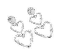 Boucles d'oreilles dramatiques en alliage à volants légères et froissées - Bijoux élégants pour femme - Tenue de jour comme de nuit - Boucles d'oreilles personnalisées sur le thème de l'amour, taille