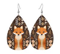 Boucles d'oreilles drôles en cuir de renard - Style européen et américain - Pour jeunes femmes, cadeaux d'anniversaire ou de Saint-Valentin