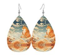 Boucles d'oreilles drôles en cuir Tengu - Style européen et américain - Pour jeunes femmes, cadeaux d'anniversaire ou de Saint-Valentin