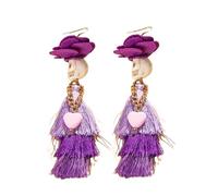 Boucles d'oreilles drôles et passionnantes en forme de tête de mort, boucles d'oreilles colorées et mignonnes avec perles, fantôme, bijoux d'Halloween pour femmes, Acrylique, Pas de gemme
