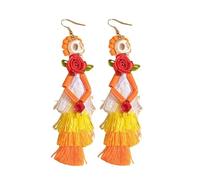 Boucles d'oreilles drôles et passionnantes en forme de tête de mort, boucles d'oreilles colorées et mignonnes avec perles, fantôme, bijoux d'Halloween pour femmes, Acrylique, Pas de gemme