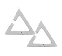 Boucles D'oreilles Ear Cuff Triangle en Acier Titane Argenté, Style Punk | Perçage, pour Cartilage et Lobe, Look Minimaliste Moderne, Lot de 1 Paire