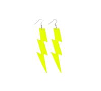 BOUCLES D'OREILLES ÉCLAIR FLUO JAUNE ADULTE - Accessoire de déguisement bijou fantaisie