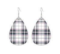 Boucles d'oreilles écossaises à carreaux tartan rouge, bleu et noir pour femmes, en forme de goutte d'eau, accessoires tendance