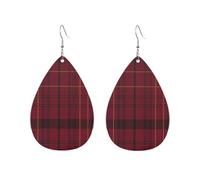 Boucles d'oreilles écossaises en forme de goutte d'eau, motif tartan jaune et bleu, inspirées du clan Williams of Wales. Accessoires tendance.